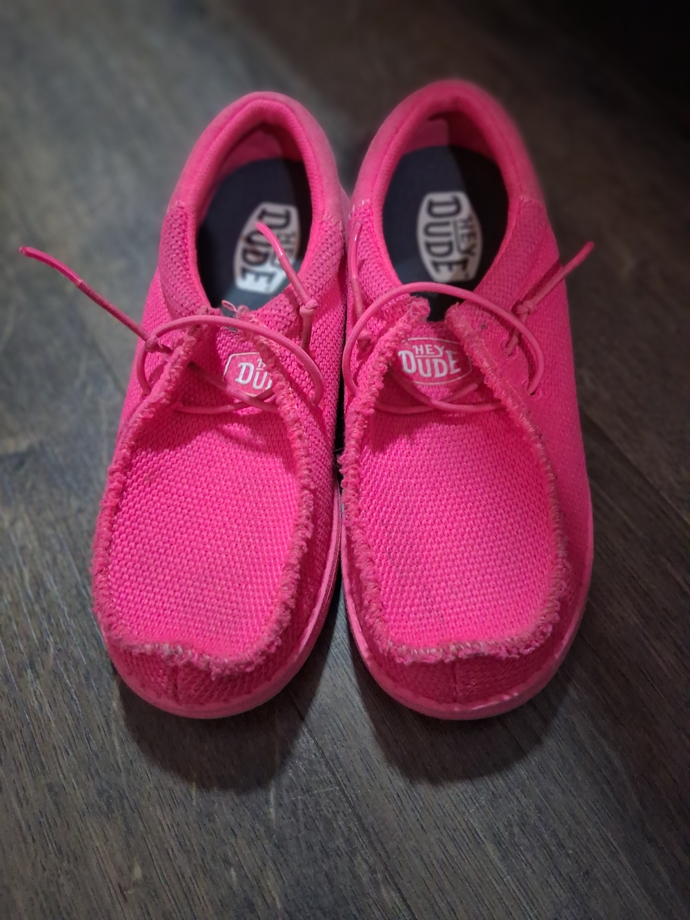 Hey Dude Kids Vibrant Hot Pink Slip-On Sneakers Casual Everyday Shoes Size 2